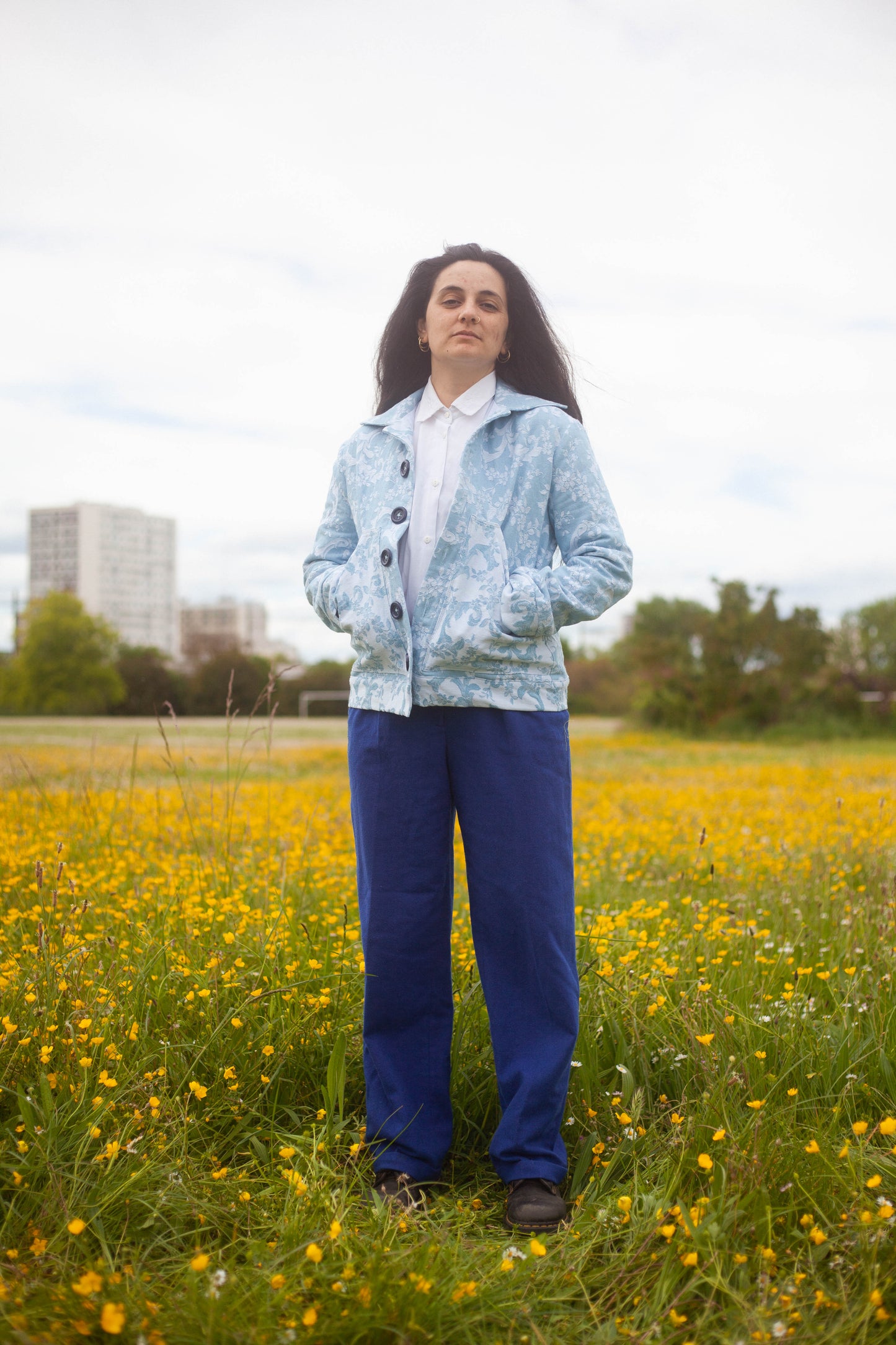 Veste Jacquard bleu