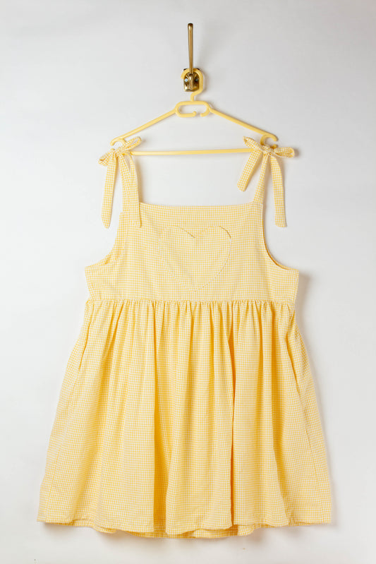 Robe en vichy jaune à bretelles ajustables TAILLE XL-XXL